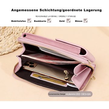 QTIYE Smartphone-Hülle Handytasche mit Geldbörse zum Umhängen, Damen-Umhängetasche Klein