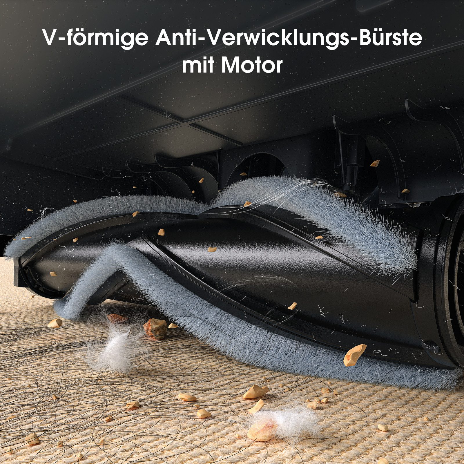 lubluelu Akku-Hand-und Stielstaubsauger P2 kabellos 6in1 Akkustaubsauger mit Geen LED, 150 W, beutellos, 45000 Pa / V-förmige, große Anti-Verhedderungsbürste