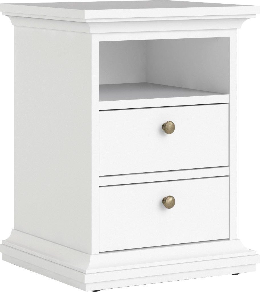 Home affaire Nachttisch Paris Nachttisch im klassischen Landhausstil mit Schublade, mit 2 Schubladen und 1 offenen Fach, Breite 44 cm, Höhe 59 cm