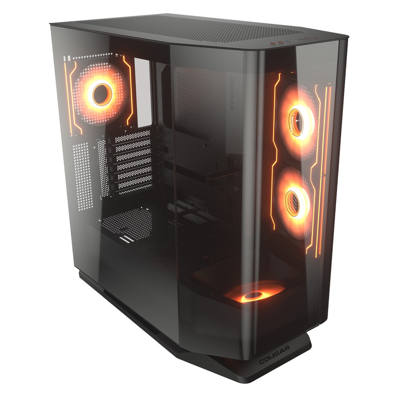 Cougar Gaming-Gehäuse FV270 BK, Midi-Tower, USB/Audio, 2x USB 3.0, 1x USB 3.2 Gen2 Type-C, ATX, schwarz, 4 Lüfter vormontiert