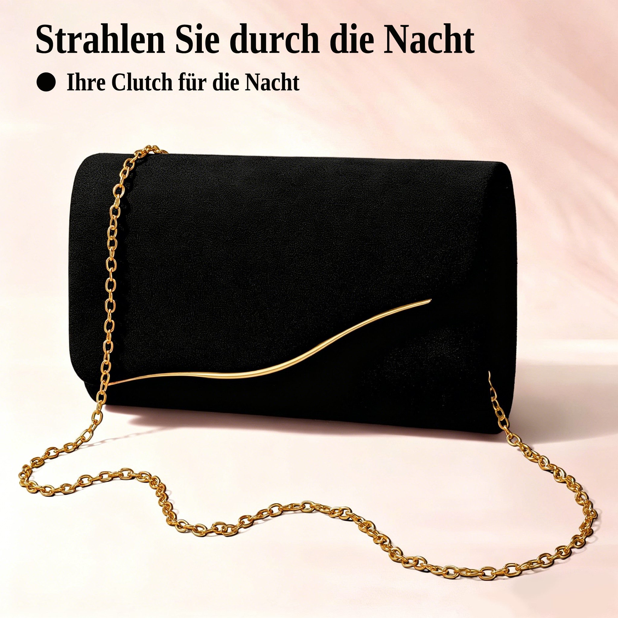 Zaewry Abendtasche Damen Fashion-Abendtasche, Vintage-Samt-Clutch, mit abnehmbarer Kette, geeignet für Hochzeiten und Partys – Bild 3 von 5