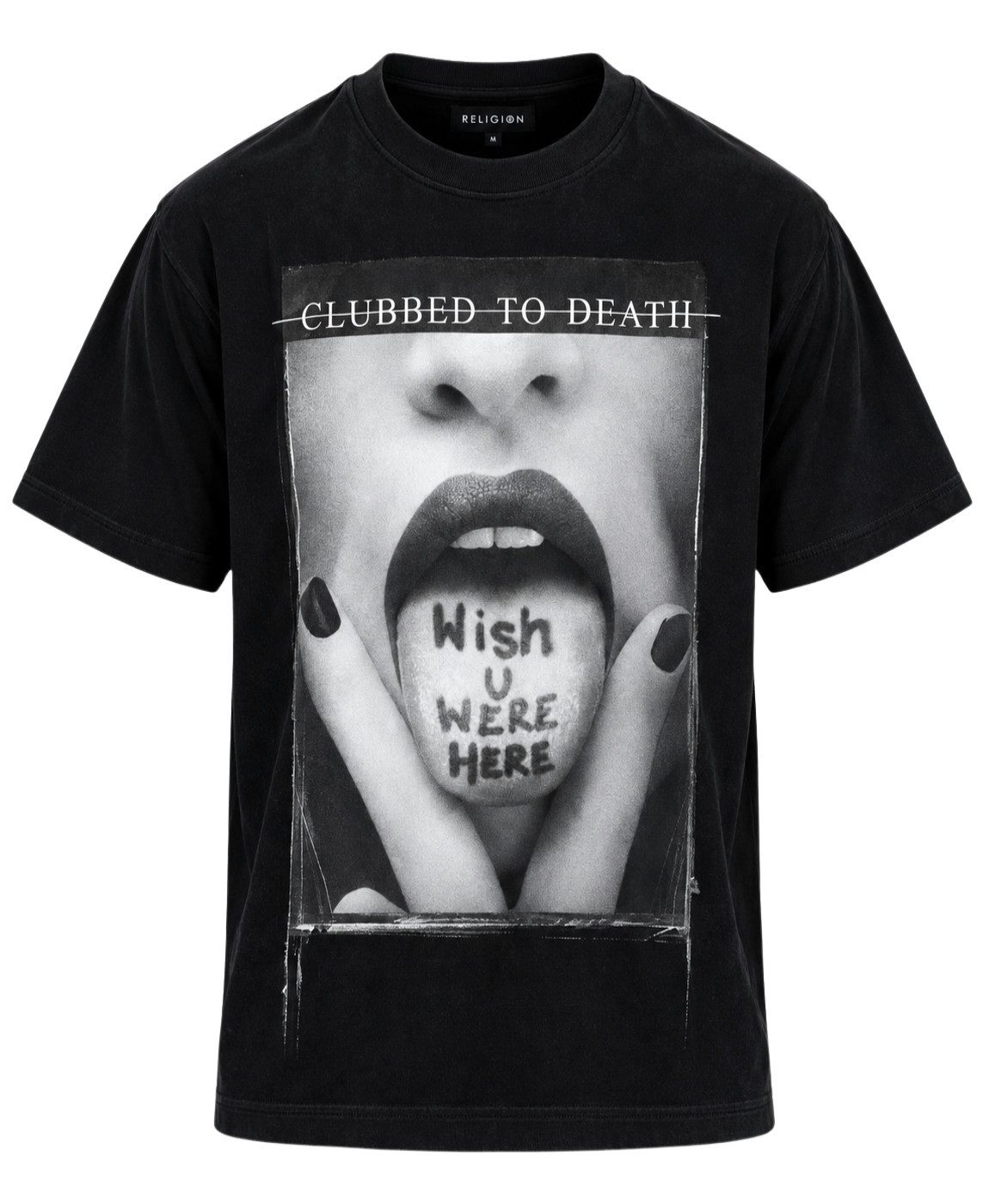 Religion T-Shirt RELIGION Clothing Herren T-Shirt WISH YOU WERE HERE-Schwarz-L