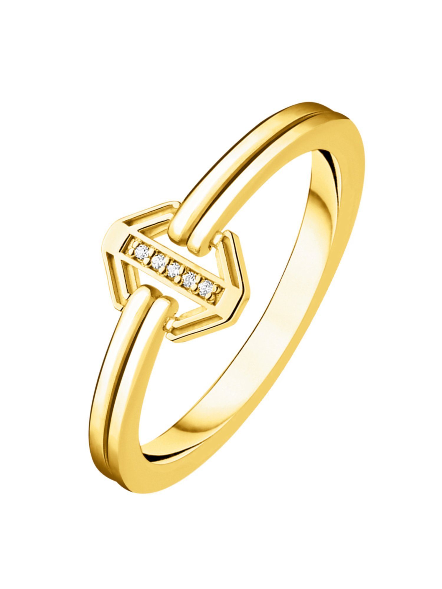 THOMAS Damen-Damenring Fingerring Silber Diamant 925er gold SABO Thomas Sabo