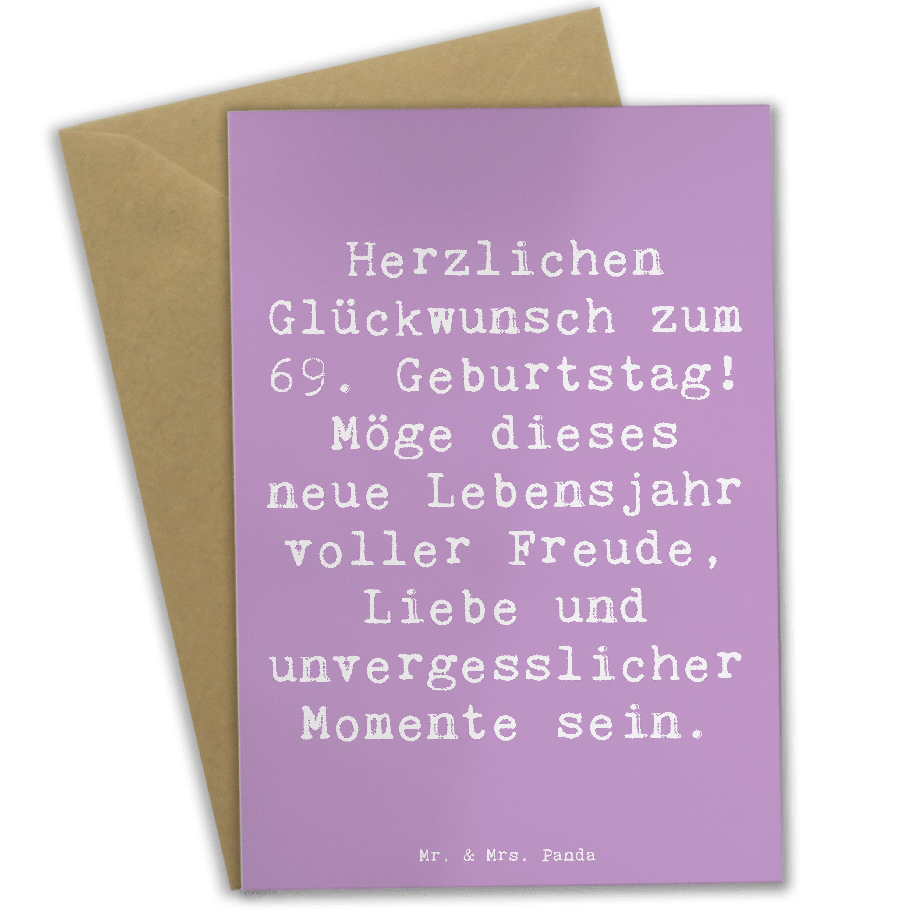 Grußkarte Spruch 69. Geburtstag Glückwunsch - Lavendeltraum - Geschenk, besonde