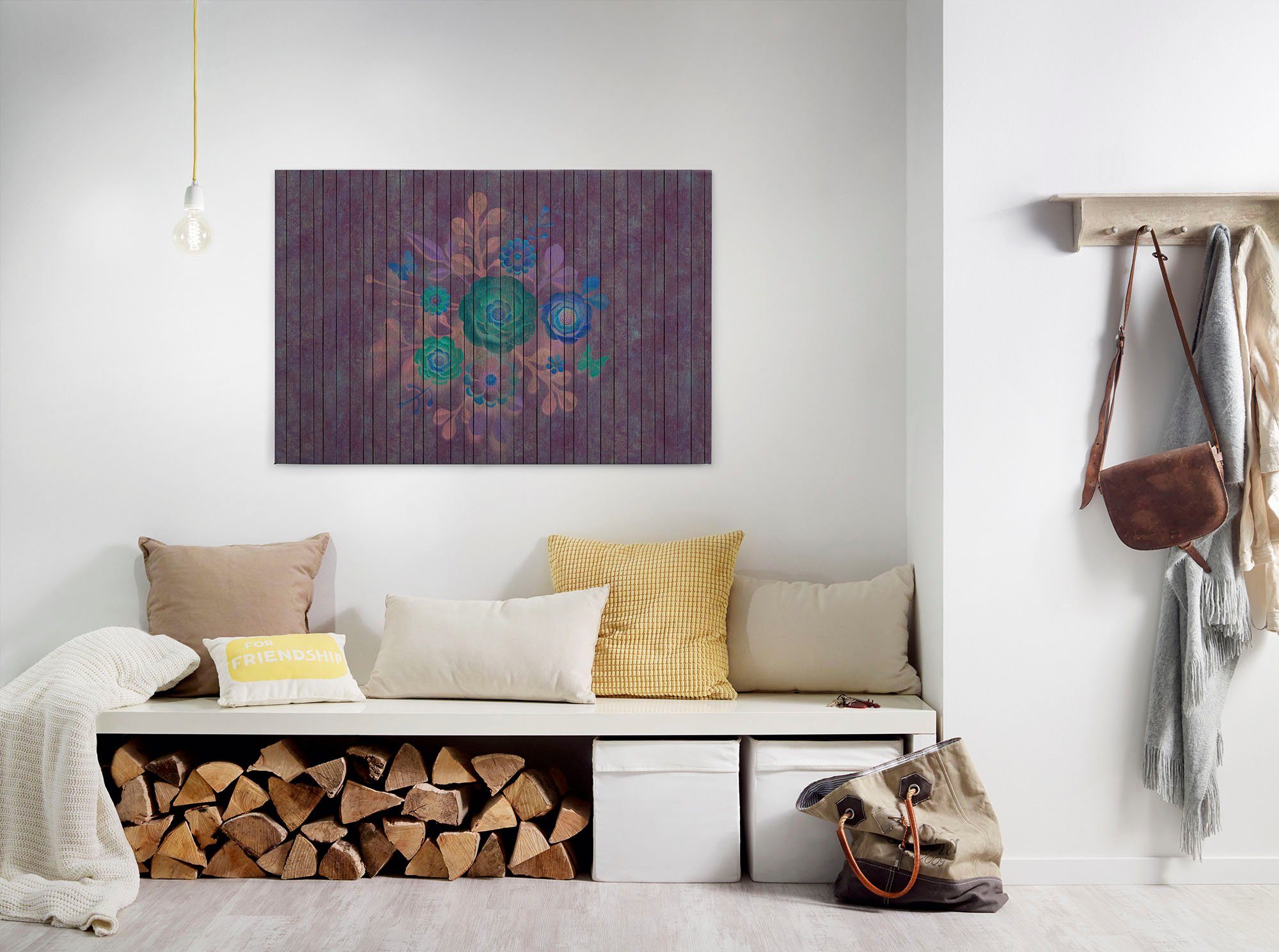 A.S. Création Leinwandbild spray bouquet, Blumen, Kinder, Kunst (1 St), Keilrahmen Holz Blumen Floral Grafitti Leinwand-Bild Wohnzimmer modern