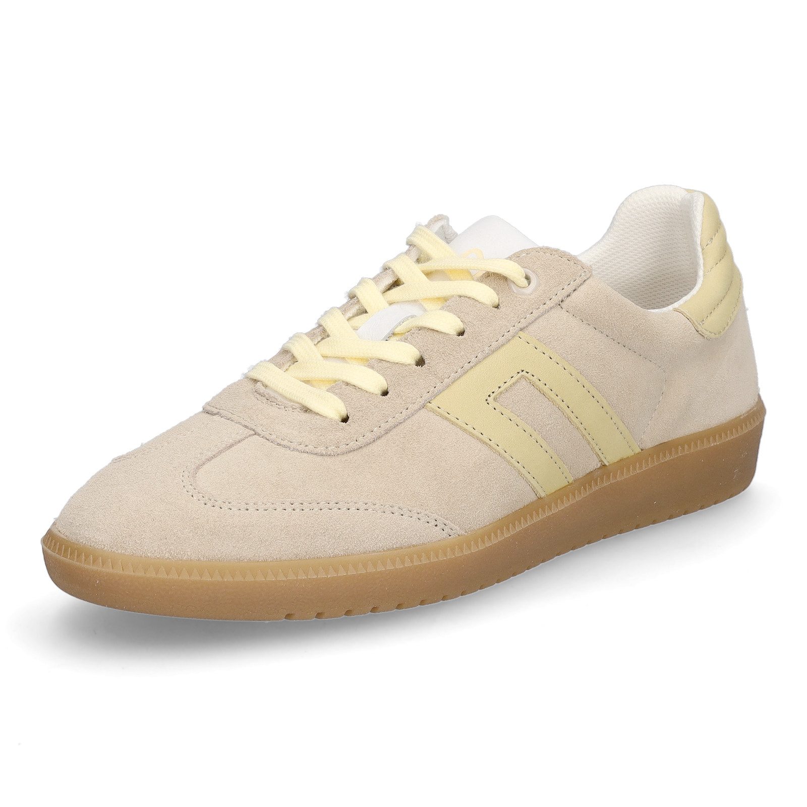 MIDS MORGAN Damen Sneaker sand aus Velourleder mit herausnehmbarer Innensohle und Schnürung
