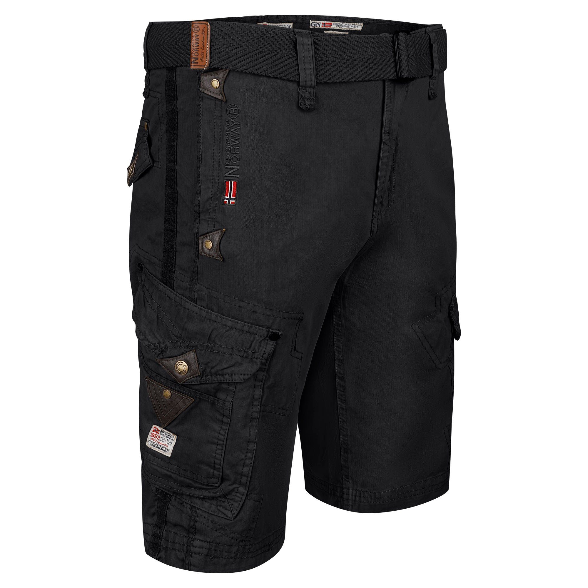 Geographical Norway Cargoshorts Herren kurze Hose BRPEANUT Basic (1-tlg) mit Gürtel