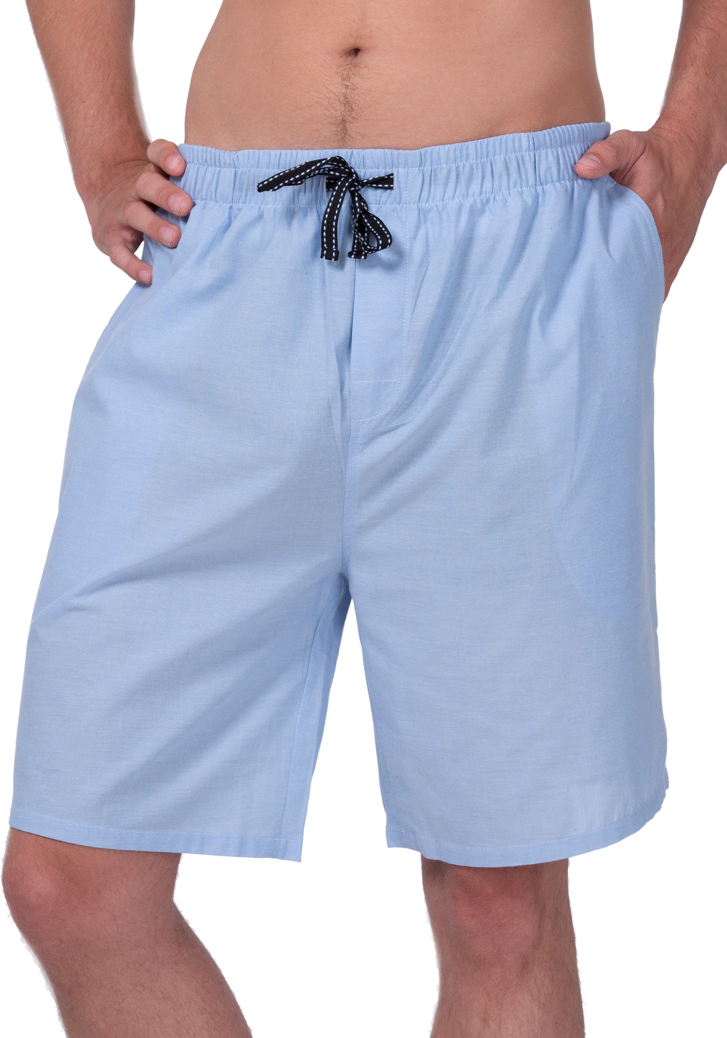 Moonline Schlafhose (2-tlg) Herren Webhose kurz als Freizeithose und Loungehose – Bild 3 von 5