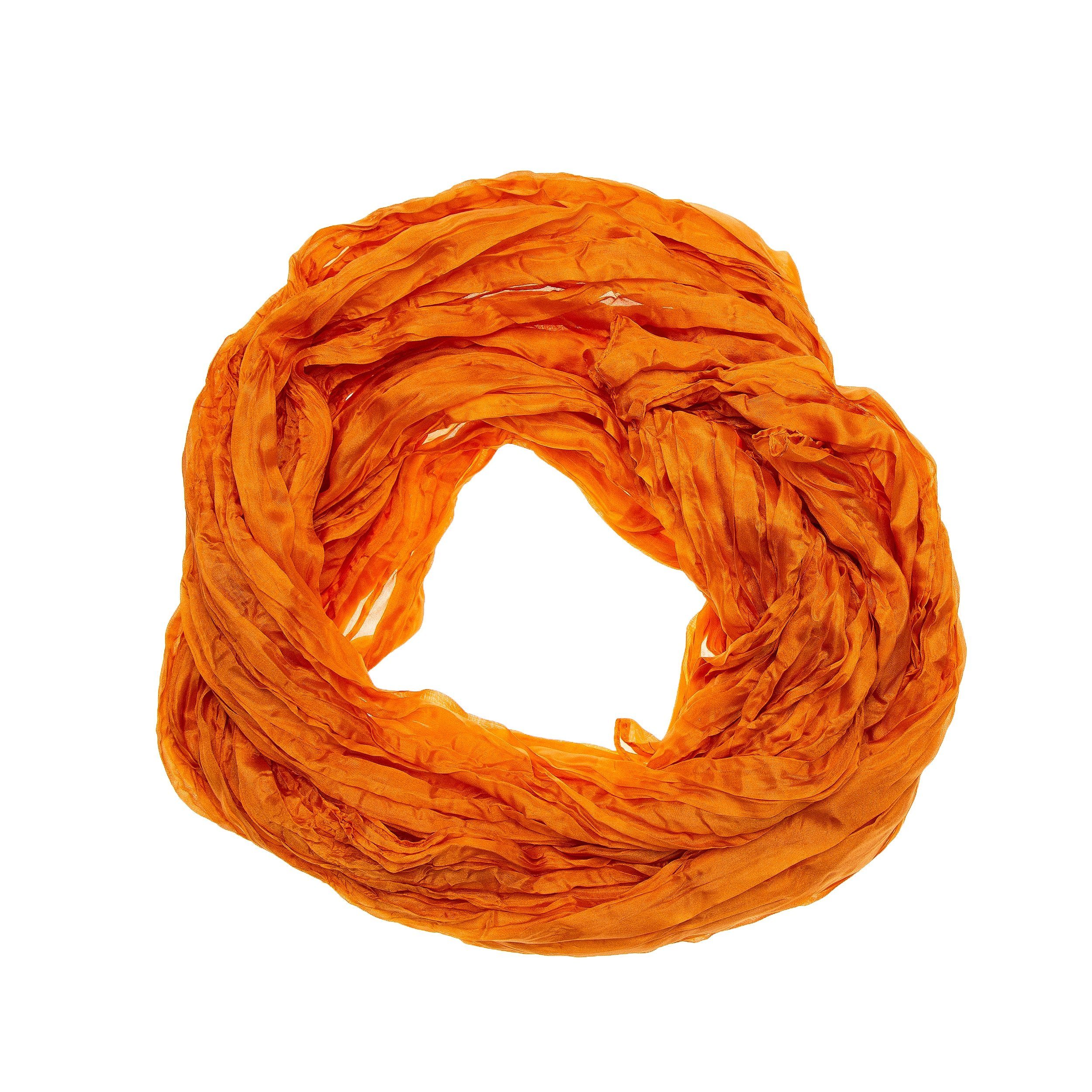 Seidenschal Knitterschal Halstuch Schal XXL orange