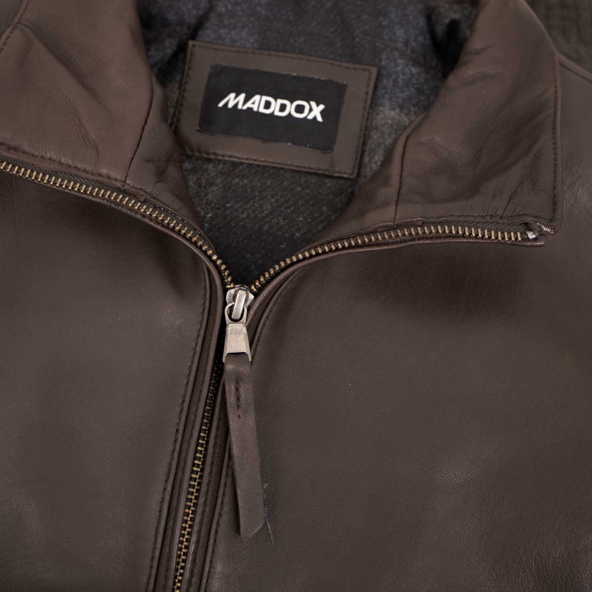 Maddox Lederjacke Carlos MADDOX - Herren Lederjacke Blouson Lammnappa braun