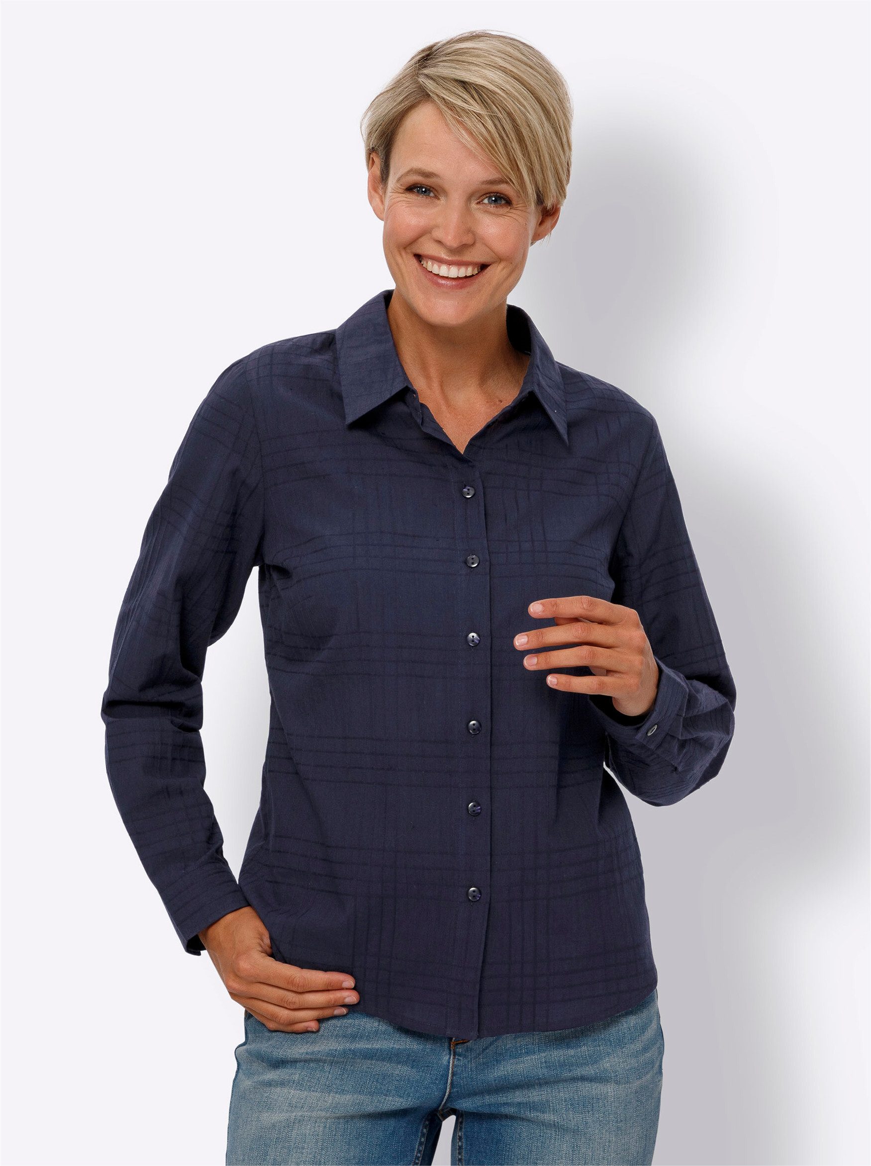 Sieh an! Klassische Bluse Langarmbluse . günstig online kaufen