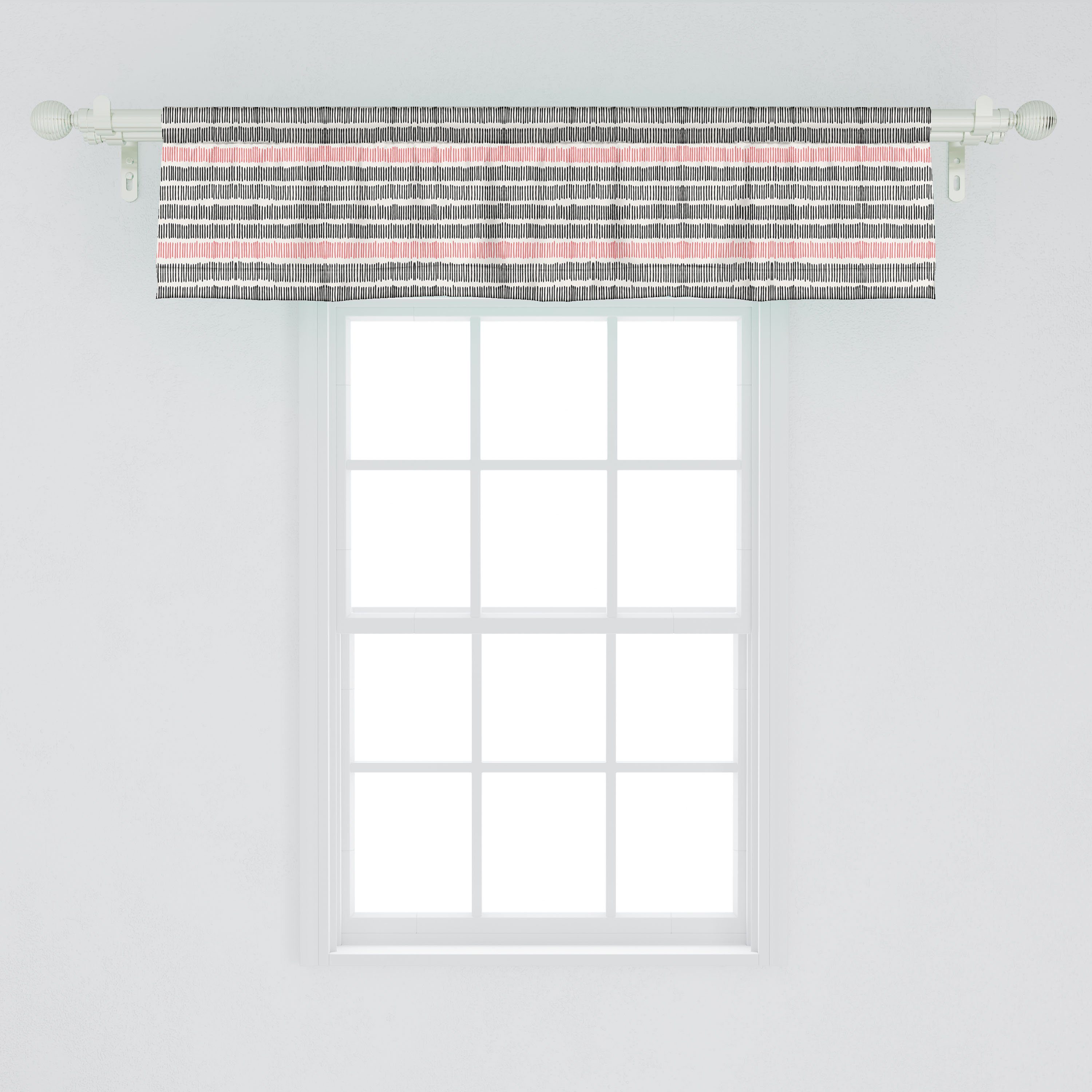 Scheibengardine Vorhang Volant für Küche Stangentasche, Microfaser, Abakuhaus, Hipster Dekor Linien mit Schlafzimmer Retro Abstrakt