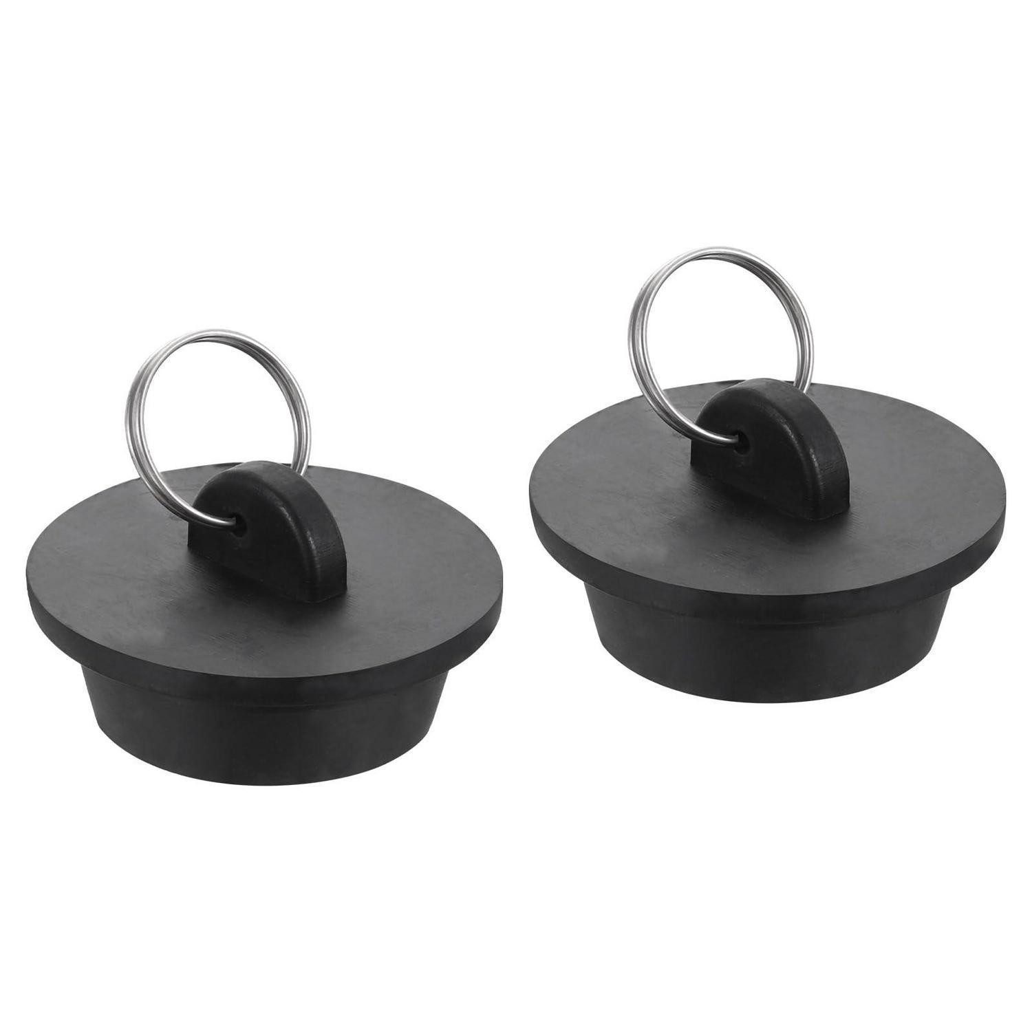 LuxusKollektion Badewannenstöpsel Abflussstopfen 2St 36-38mm Gummi Schwarz, (2 St)