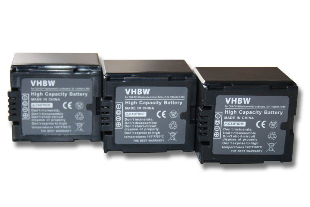 vhbw passend für Panasonic NV-GS50, NV-GS500, NV-GS55K, NV-GS60, NV-GS70, Kamera-Akku 1100 mAh