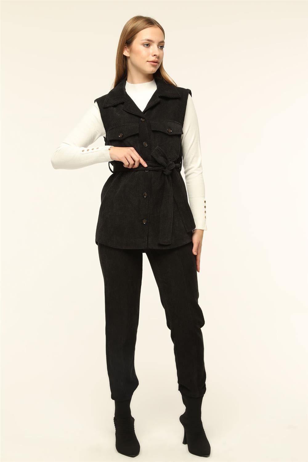 Jeansjacke Edel Weste aus Velours