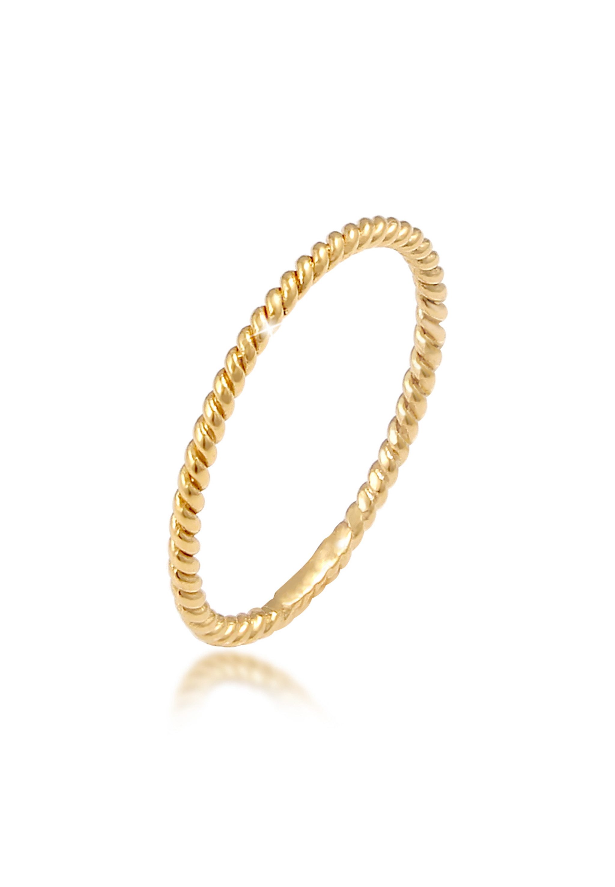 Elli Premium Fingerring Gedreht 375 Gelbgold, günstig online kaufen