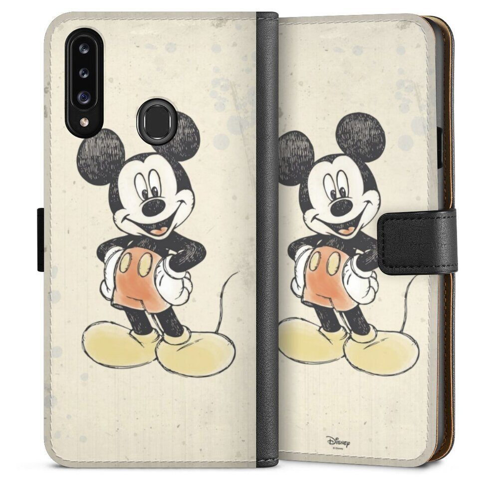 DeinDesign Handyhülle Offizielles Lizenzprodukt Mickey & Minnie Mouse Wasserfarbe, Samsung Galaxy A20s Hülle Handy Flip Case Wallet Cover
