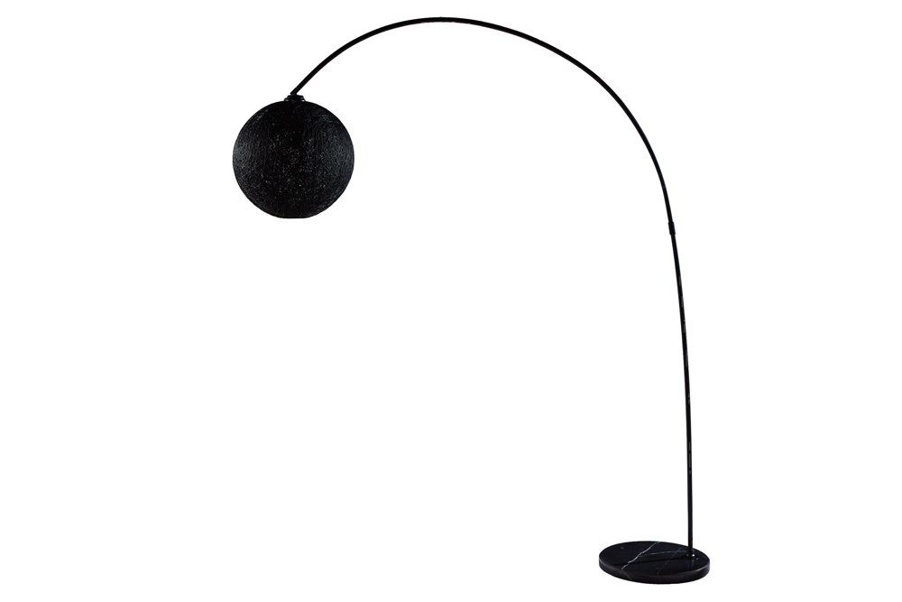 · · · Wohnzimmer Bogenlampe Leuchtmittel, Modern schwarz, · riess-ambiente Kugel ohne COCOONING Marmor Metall 205cm