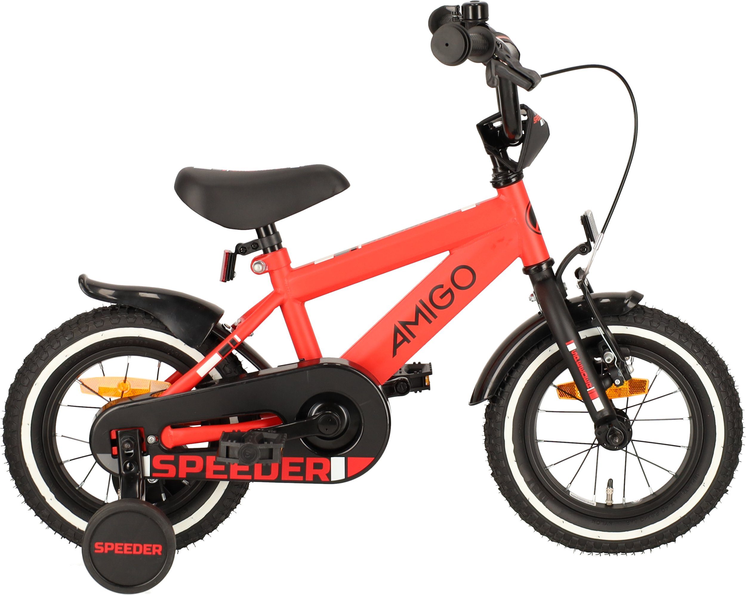 AMIGO Fahrräder Kinderfahrrad AMIGO Speeder 12 Zoll 21,5 cm Jungen Kinderfahrrad Rücktrittbremse Rot