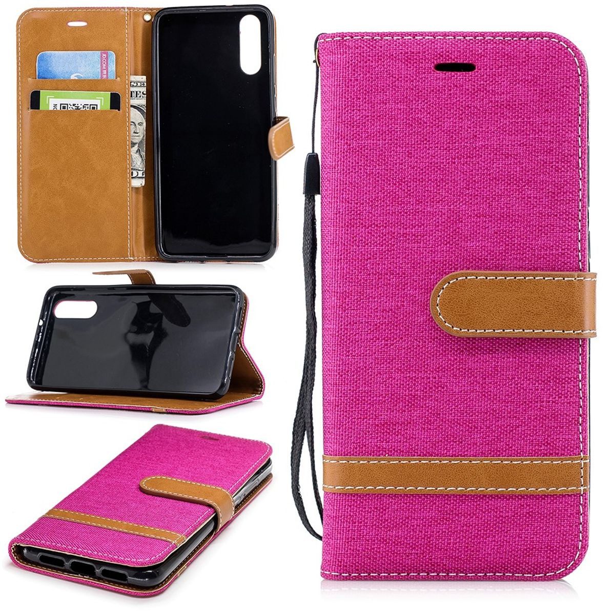 König Design Handyhülle Huawei P20, Huawei P20 Handyhülle Bookcover Rosa