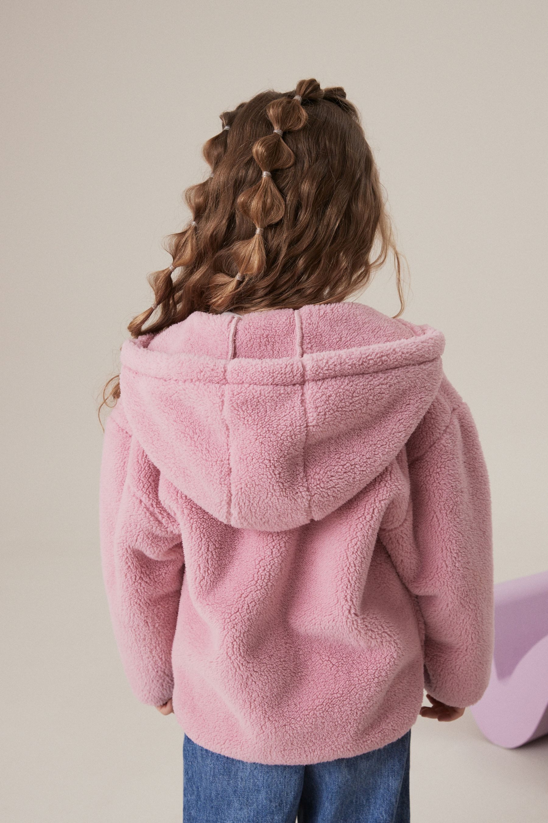 Next Kapuzenfleecejacke Fleece-Kapuzenjacke aus Borg mit durchgehendem RV (1-St)