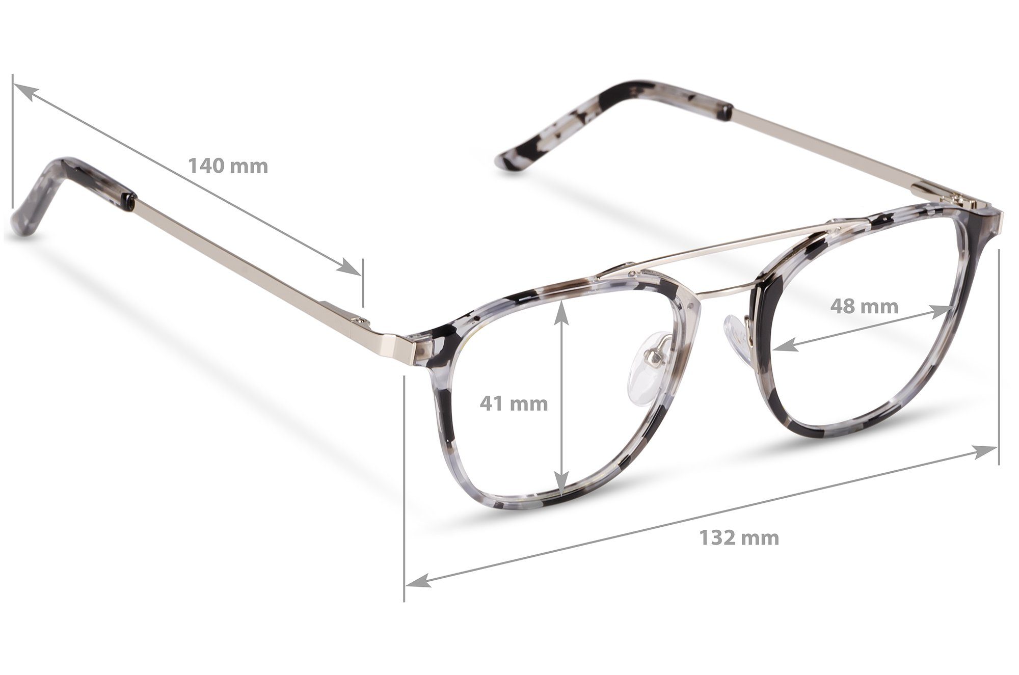 Edison & King Lesebrille Zen, entspiegelt – Acetat/Metall-Windsorbrille mit Doppelsteg - Retro-Style