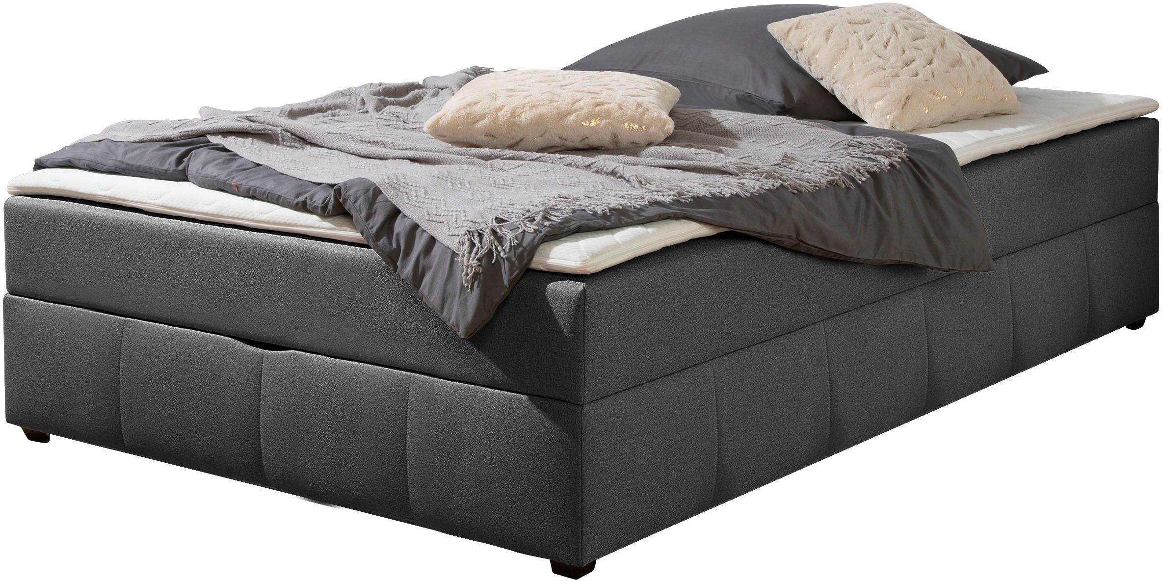 Home affaire Boxbett Niemes inkl. Bettkasten und Topper, auch in Überlänge erhältlich, Boxbett ohne Kopfteil, inkl. Topper – Bild 2 von 5