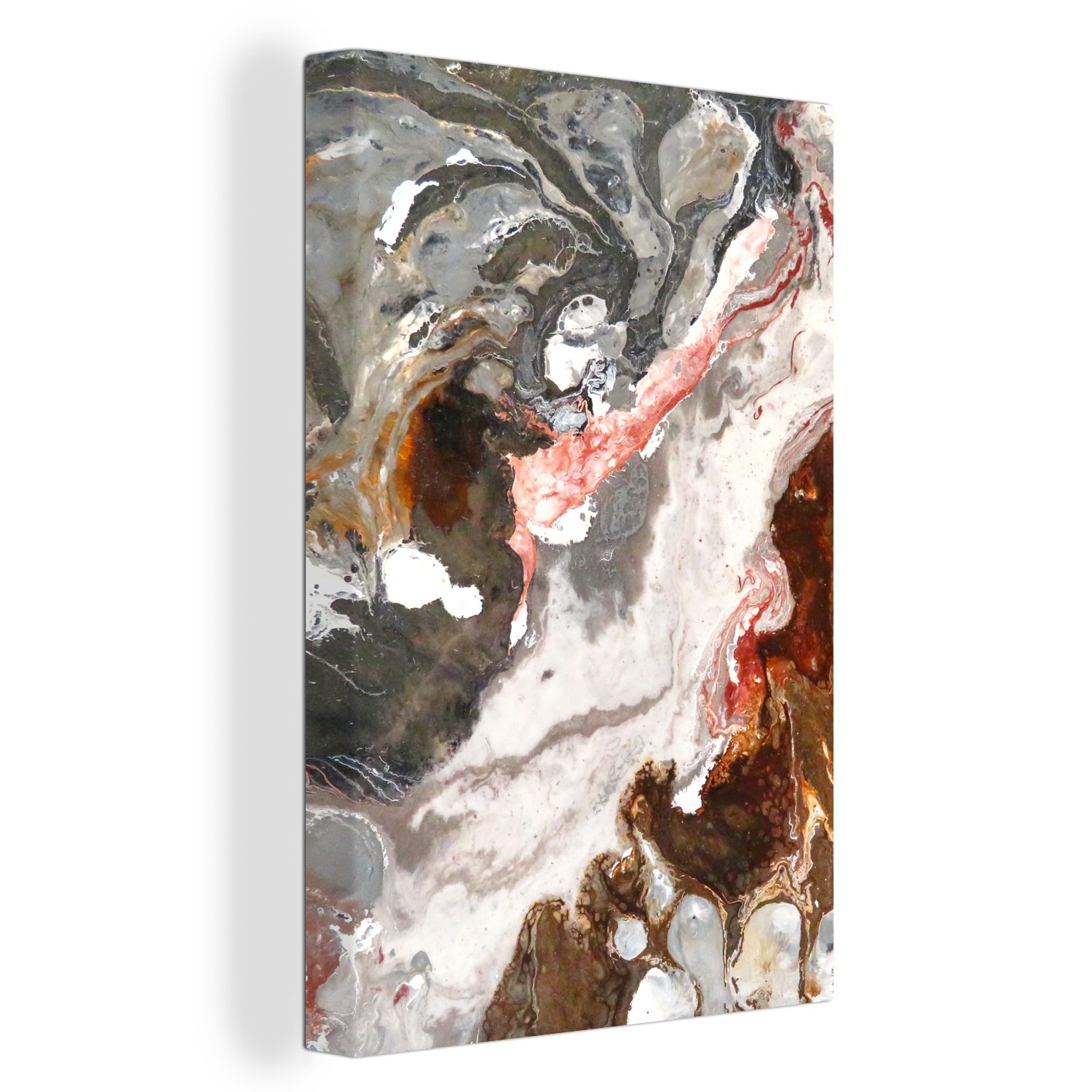 cm 20x30 Kristalle Gemälde, Granit, - fertig inkl. Regenbogen bespannt Leinwandbild OneMillionCanvasses® (1 St), Zackenaufhänger, - Leinwandbild