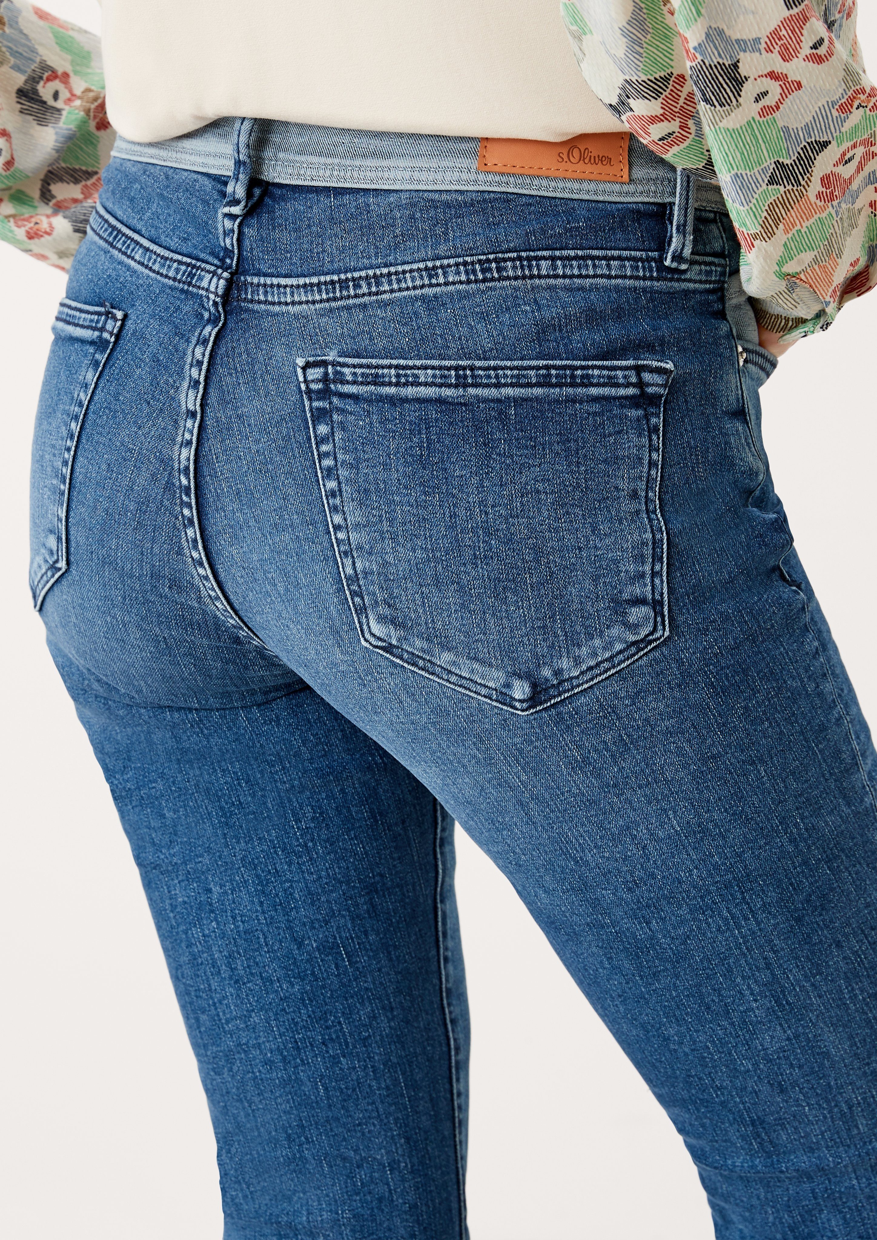 Damen Jeans s.Oliver 5-Pocket-Jeans Slim: Bootcut leg-Jeans Kontrast-Details