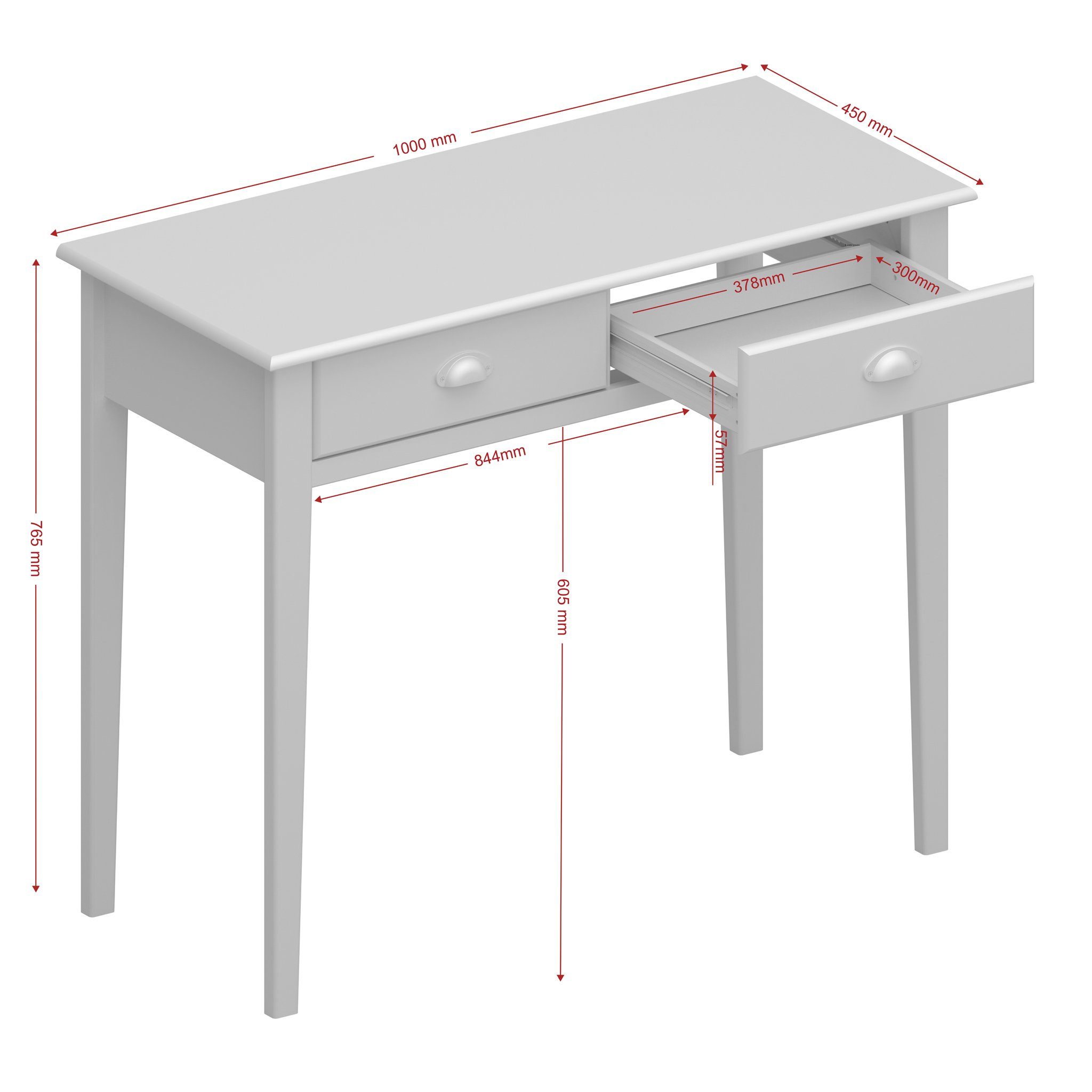 ebuy24 Noah 2 Schreibtisch lackiert Schreibtisch schwarz Schubladen,