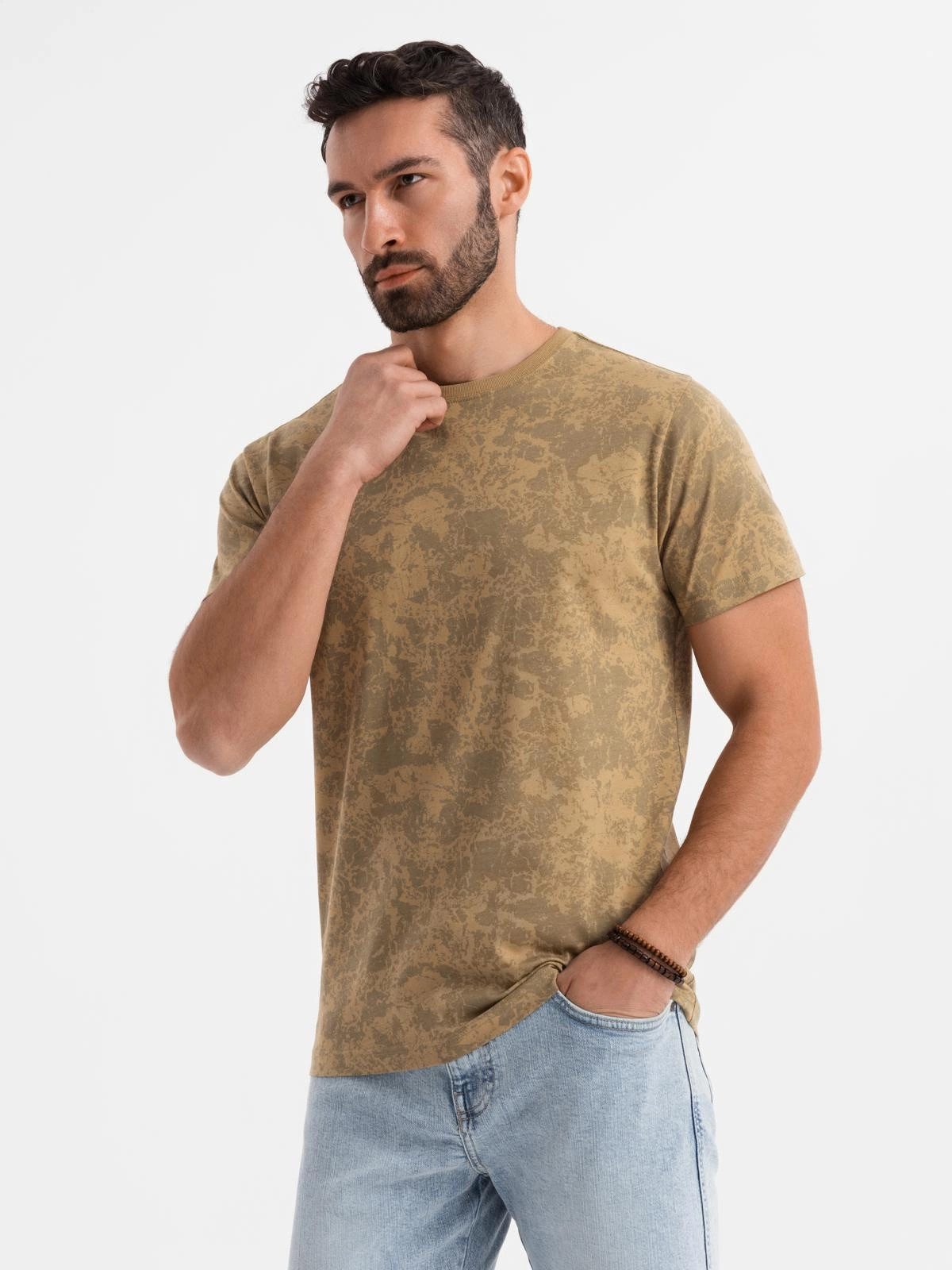 OMBRE Print-Shirt Gemustertes Baumwoll-T-Shirt für Herren günstig online kaufen