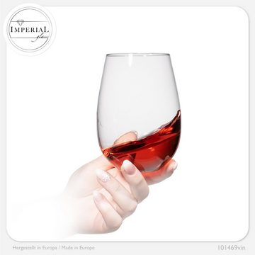 IMPERIAL glass Weinglas Weingläser ohne Stiel, Glas, 570ml moderne Weißweingläser Rotweingläser Spülmaschinenfest