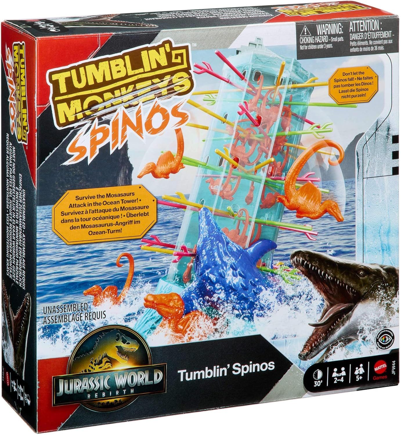 Mattel® Spiel Mattel Games S.O.S. Affenalarm Jurassic World Die Wiedergeburt JFW44