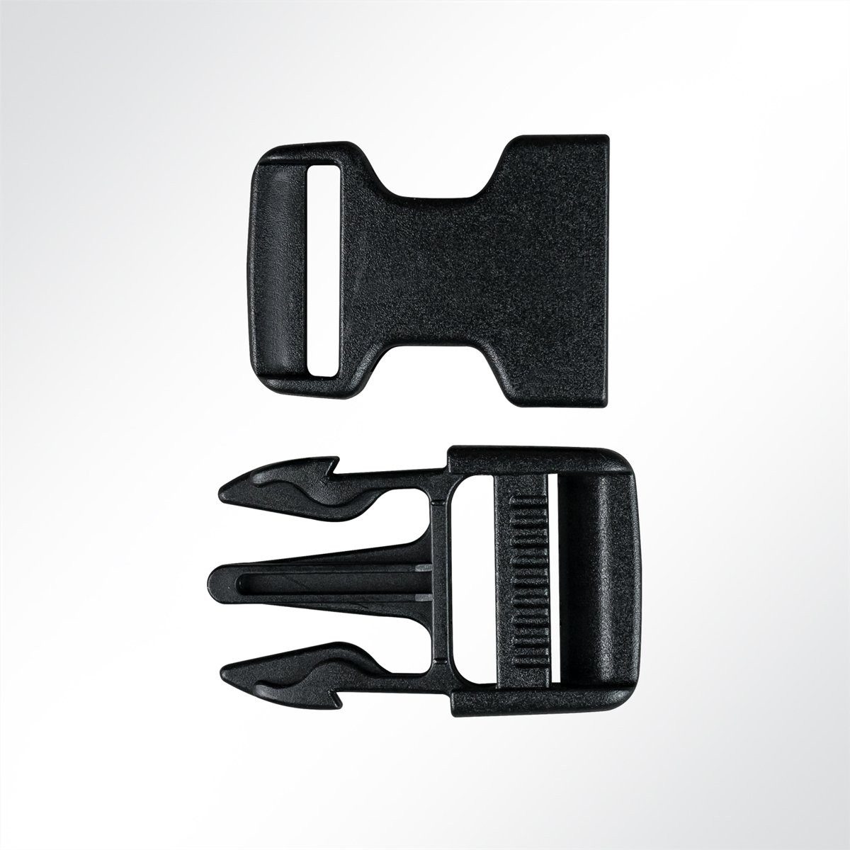 LYSEL® Kunststoff Klickschnalle schwarz 20mm Gurtstecker (1-tlg), 55 x 20 mm [L x B]