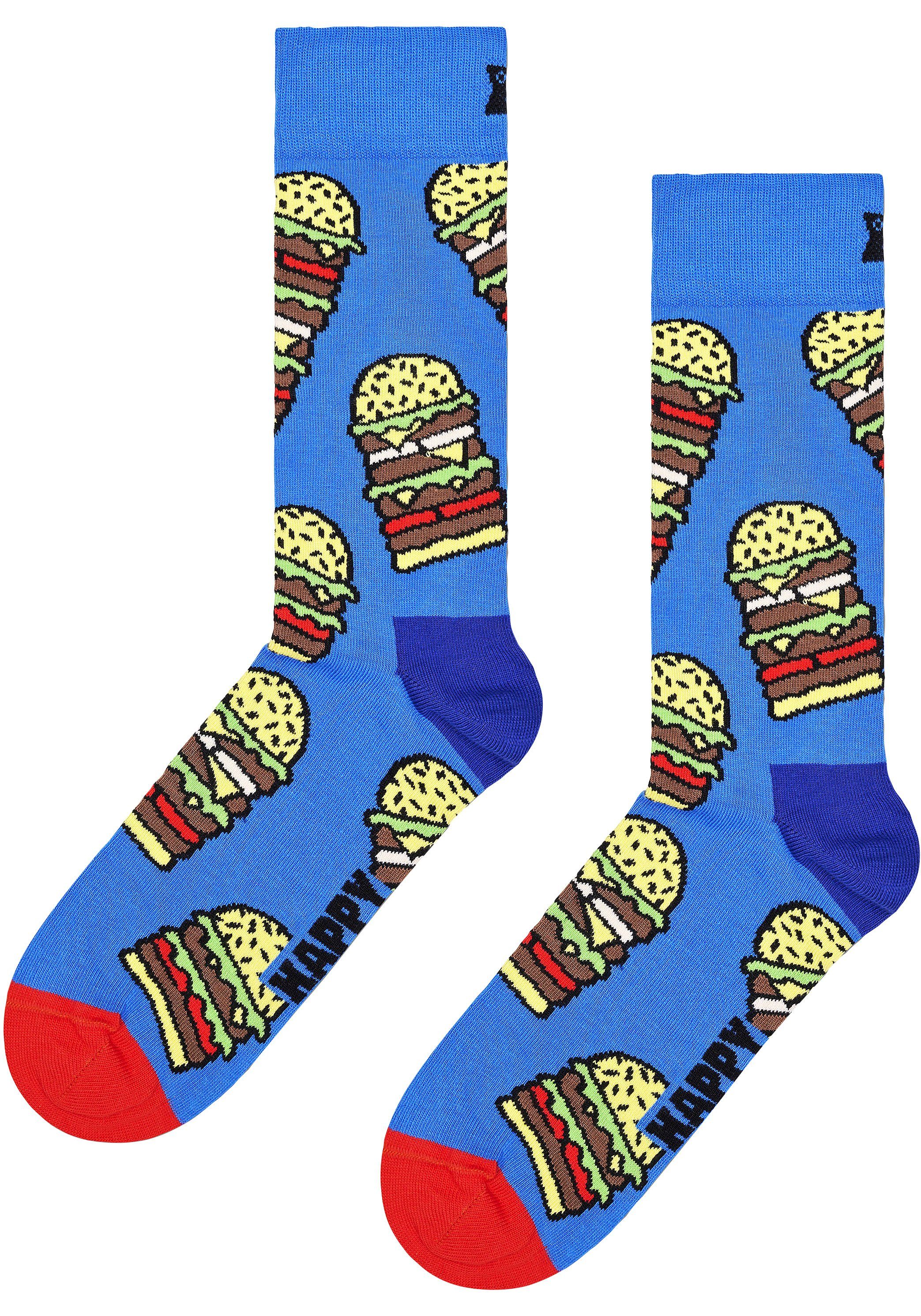 Socken Burger Socks (Packung, 2-Paar) Happy Socks