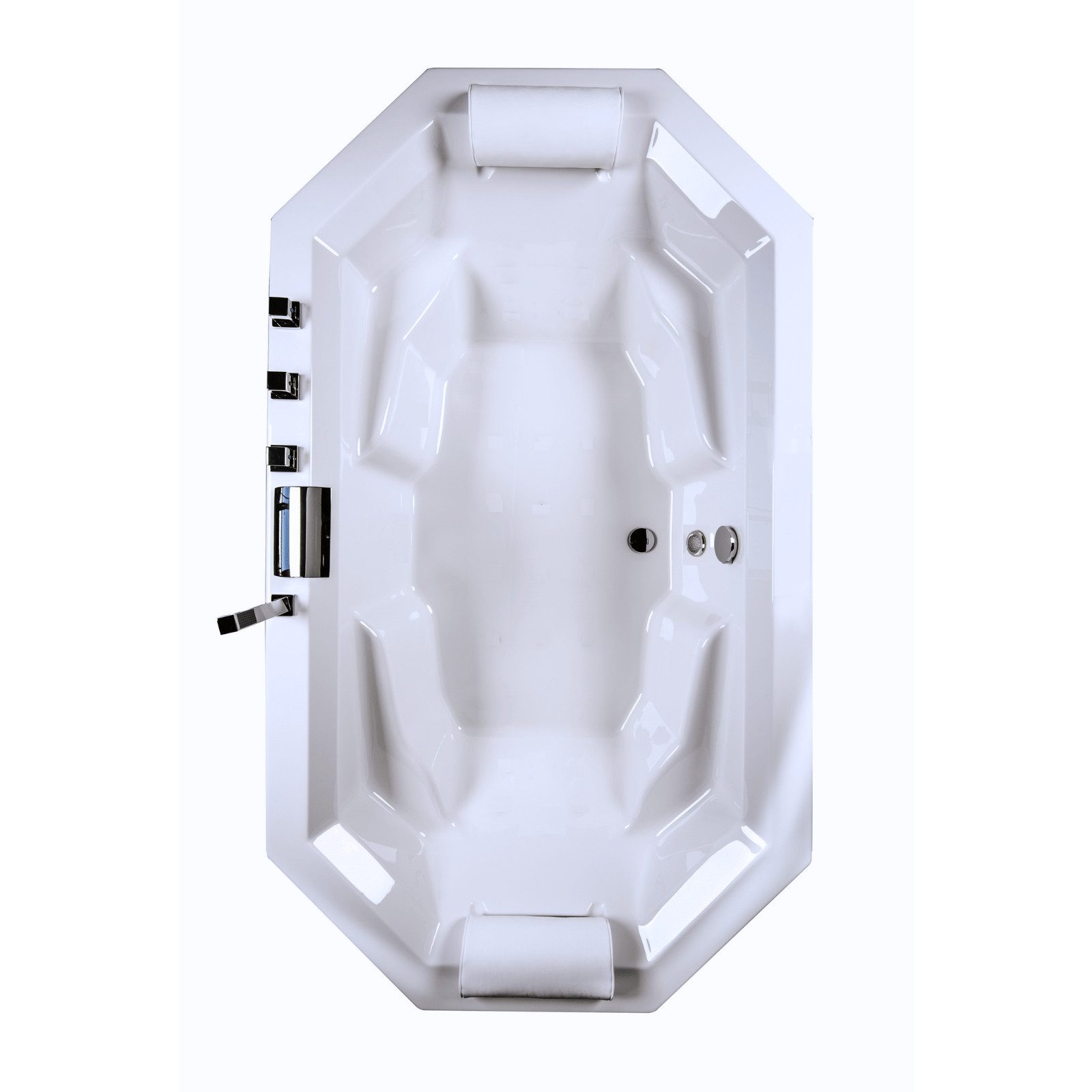 Caribia Einbauwanne Barbados 200x115 Wasserfall Armaturset, 2x Kopfkissen GRATIS