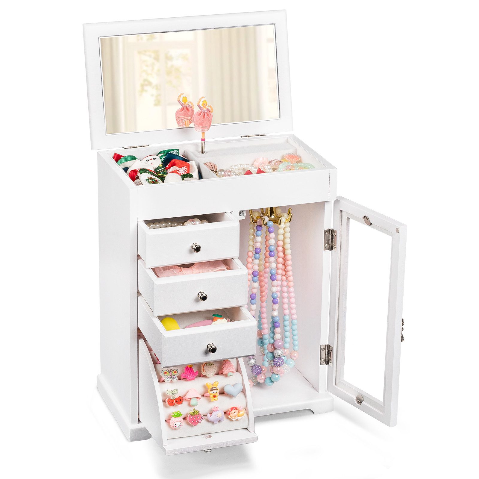 Emfogoo Schmuckkasten 5 Ebenen Musikalisches Schmuckkästchen mit Drehender günstig online kaufen