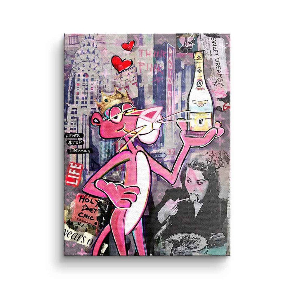 DOTCOMCANVAS® Leinwandbild Pink Panther Cristal, Leinwandbild Pink Panther Cristal Champagner Louis Roederer New York
