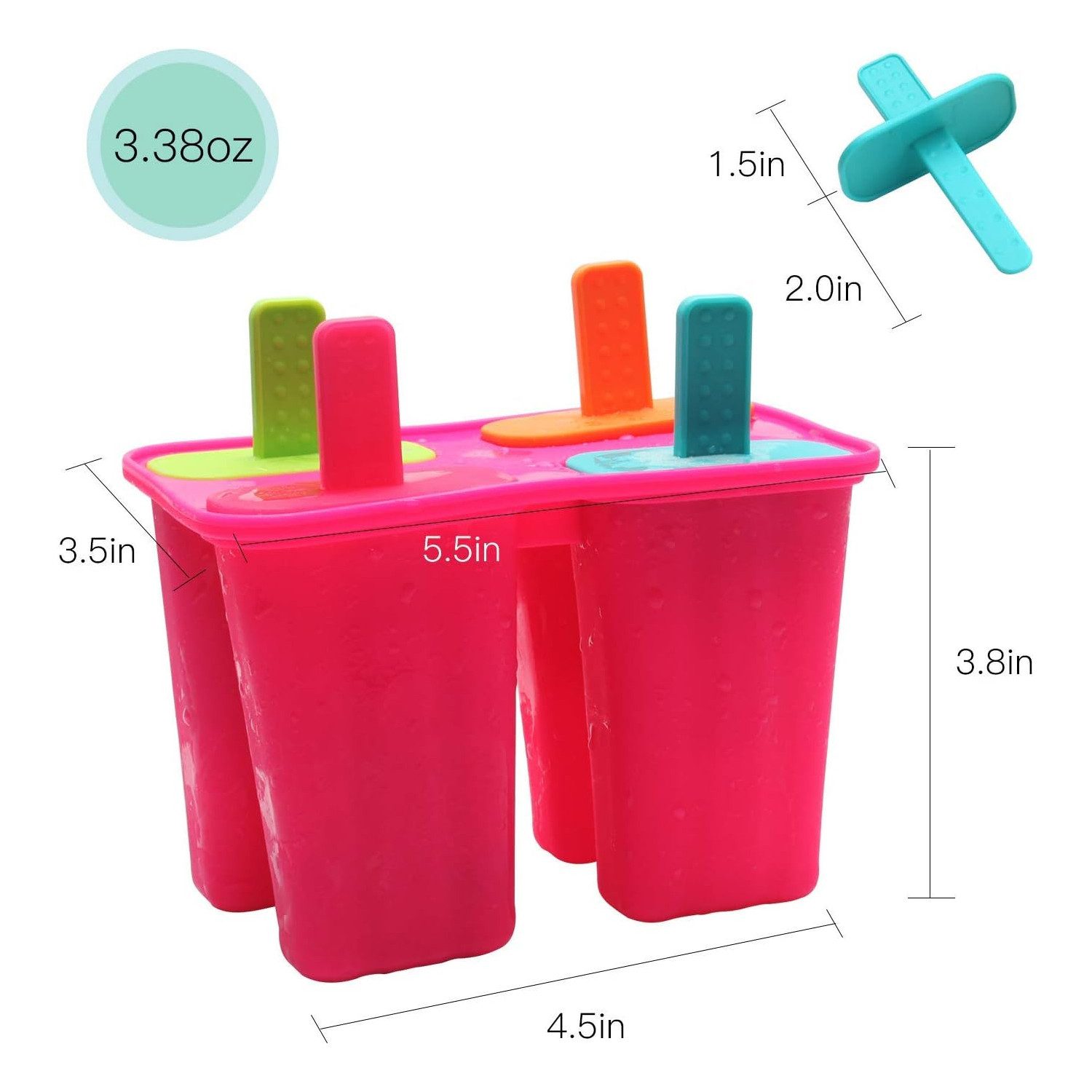 TUWENA Eisform Eisformen Silikon, Popsicle Formen Set, mit Sticks und Tropfschutz, (2-tlg)