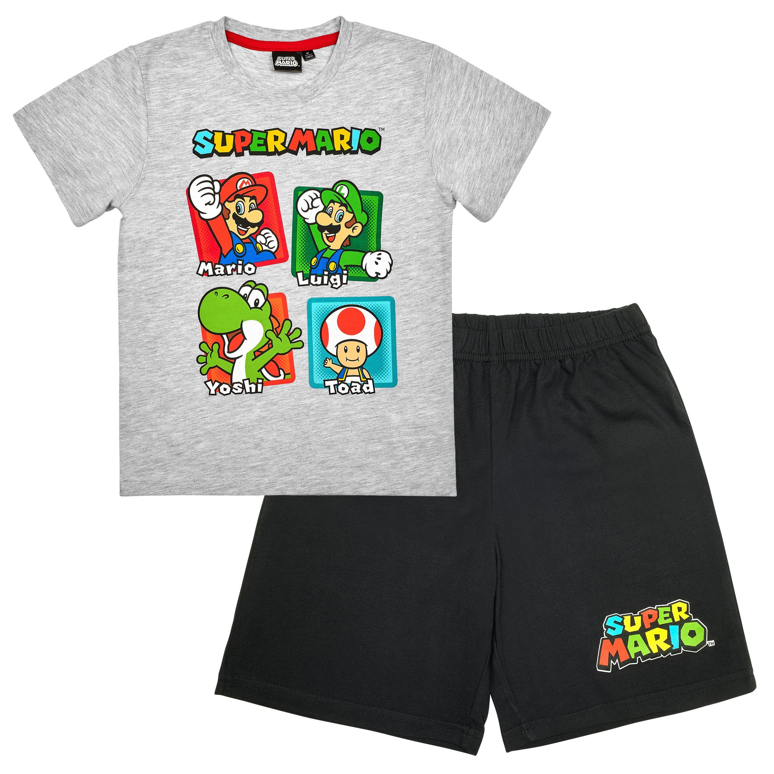 Super Mario Schlafanzug SUPER MARIO Pyjama Kurzarm Schlafanzug