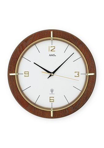 AMS Funkwanduhr F5832 (Quarzuhr,Holz,Wohnzimmer,Esszimmer,Küche,Arbeitszimm günstig online kaufen