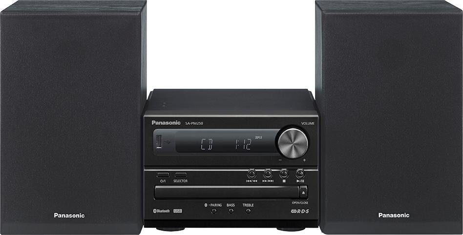 (RMS) Watt 20 Ausgangsleistung Kompaktanlage Displaybeleuchtung, Sleep-Timer), SC-PM250 Panasonic (Bluetooth, durch Klangqualität Optimale