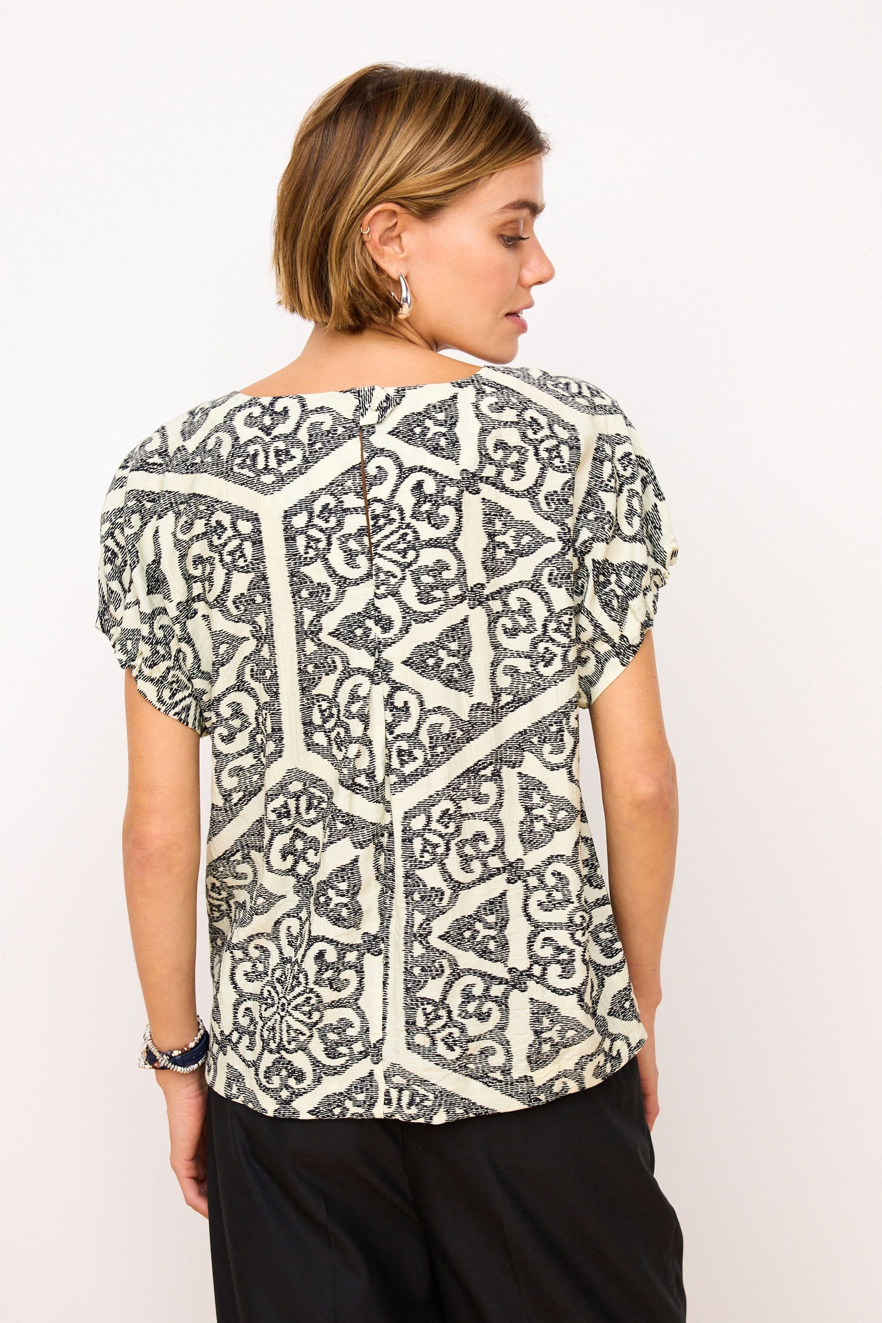 Next T-Shirt Gerafftes, kastiges T-Shirt – günstig online kaufen