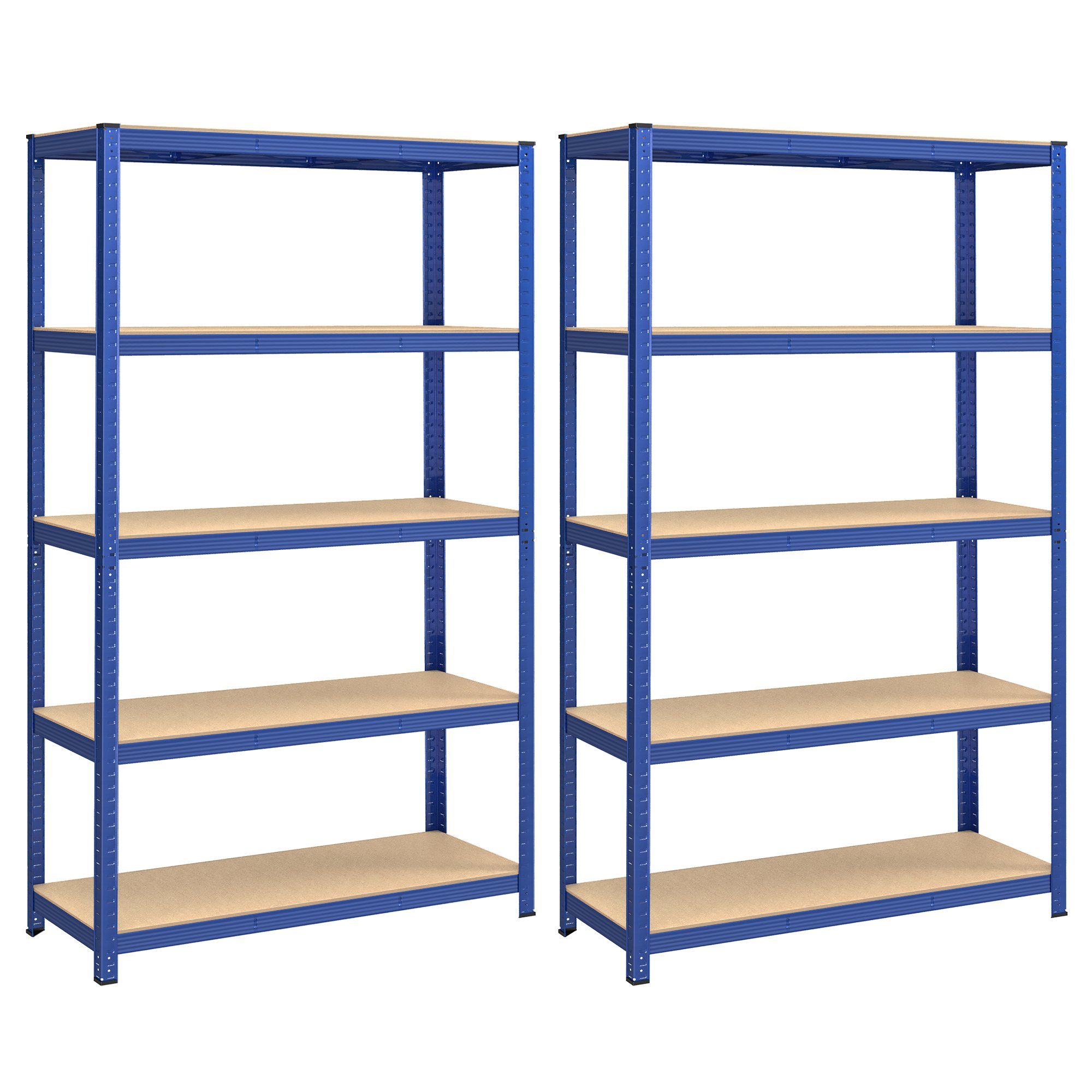 SONGMICS Schwerlastregal Lagerregale, 2-tlg., 200 x 120 x 60 cm, bis 750 kg belastbar und 5 verstellbare Ablagen