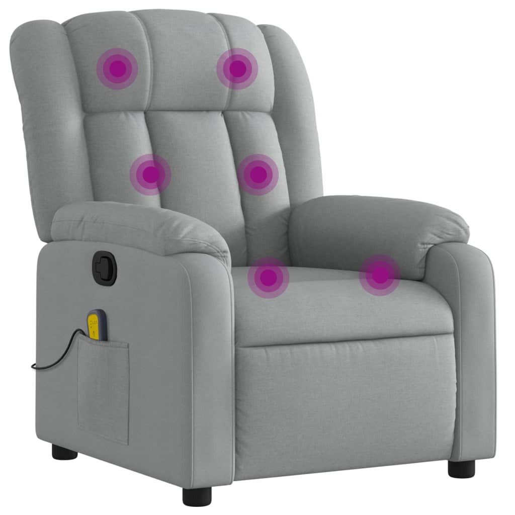 vidaXL Sessel Massage-Relaxsessel, hellgrauer Stoff (1-St) günstig online kaufen