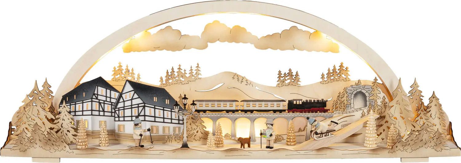 LED Schwibbogen Diorama-Leuchte Winterland Erzgebirge exklusiv