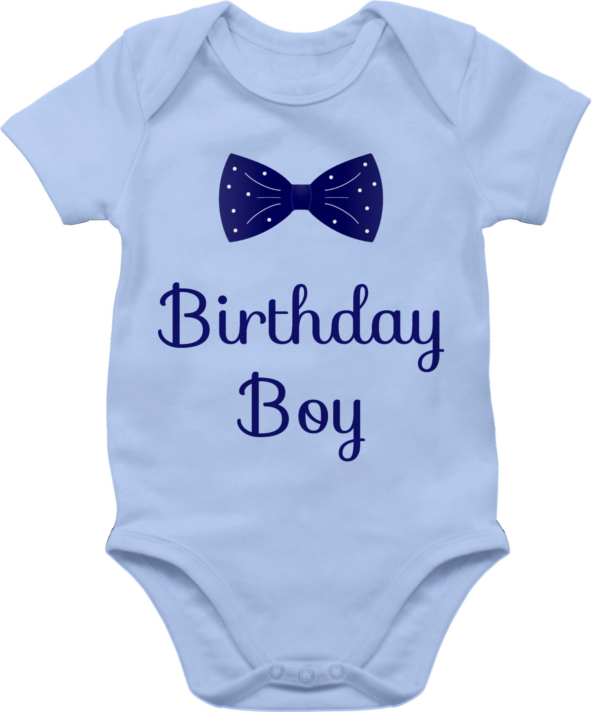 Birthday 2 Babyblau Boy - Fliege Shirtracer Geburtstag Geschenk Shirtbody für Babys