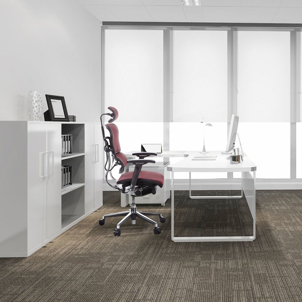 hjh OFFICE (1 Chefsessel ERGOHUMAN Netzstoff Weinrot Drehstuhl St), ergonomisch Bürostuhl Luxus