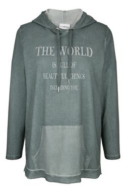 MIAMODA Sweatshirt Hoodie Kapuzensweater The World Langarm