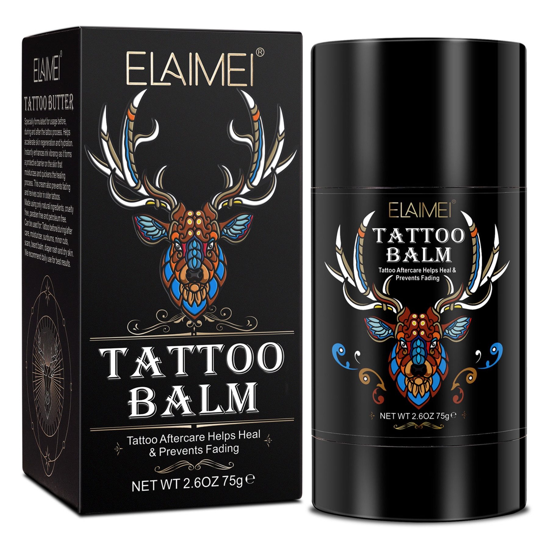 P-Beauty Cosmetic Accessories Körperbalsam Tattoo-Pflege Tattoo Creme Butter Balsam Aftercare Tätowierung 75g, 1-tlg.